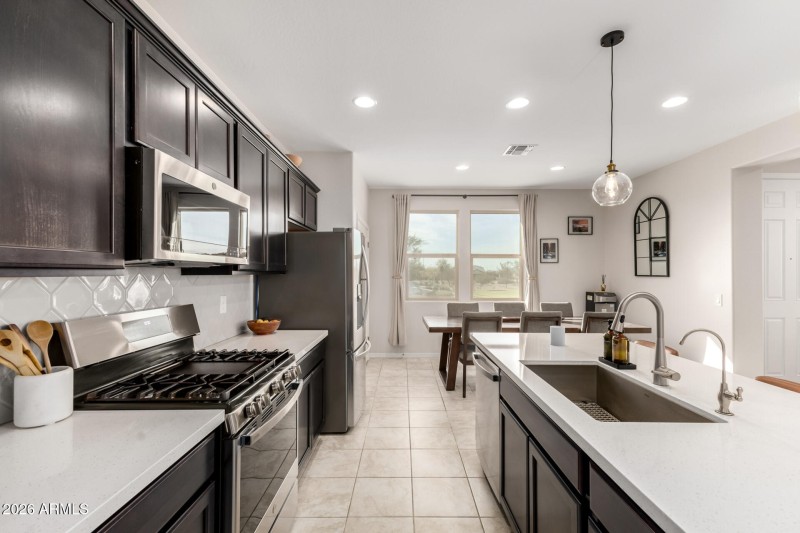 Stunning Backsplash + Views Over Dining