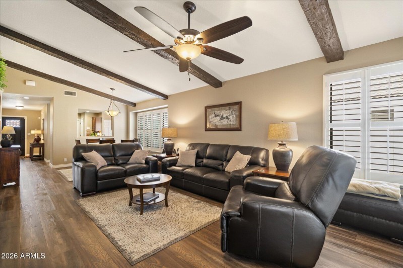 Great Room vaulted and Open