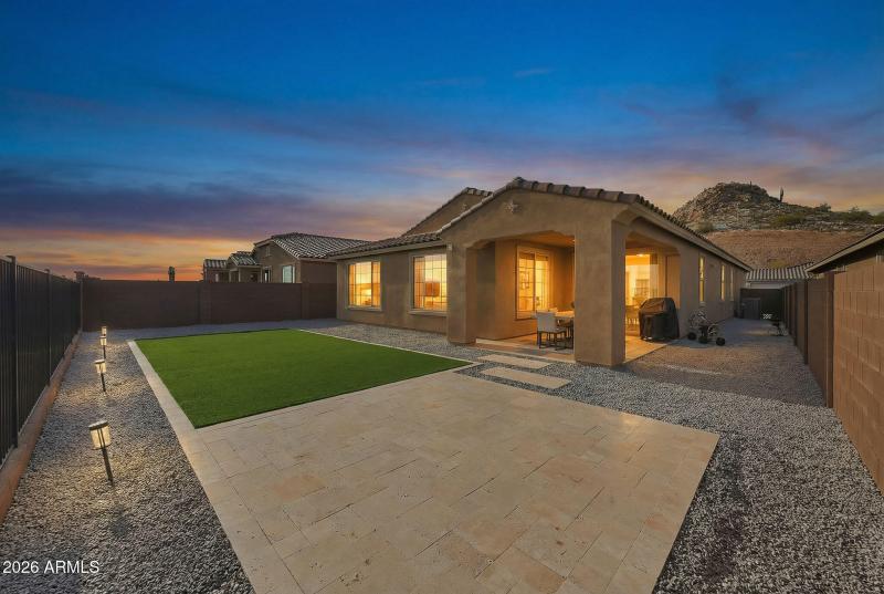 Back of the home captured at twilight