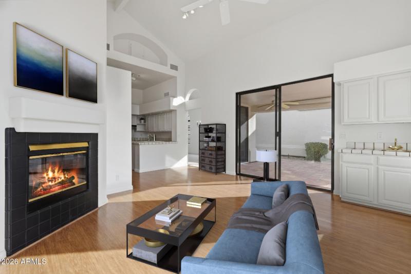 Virtually staged family room