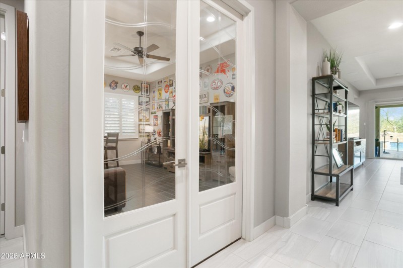 Den has French Doors