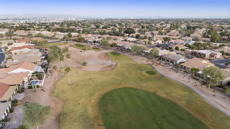 Aerial golf course view