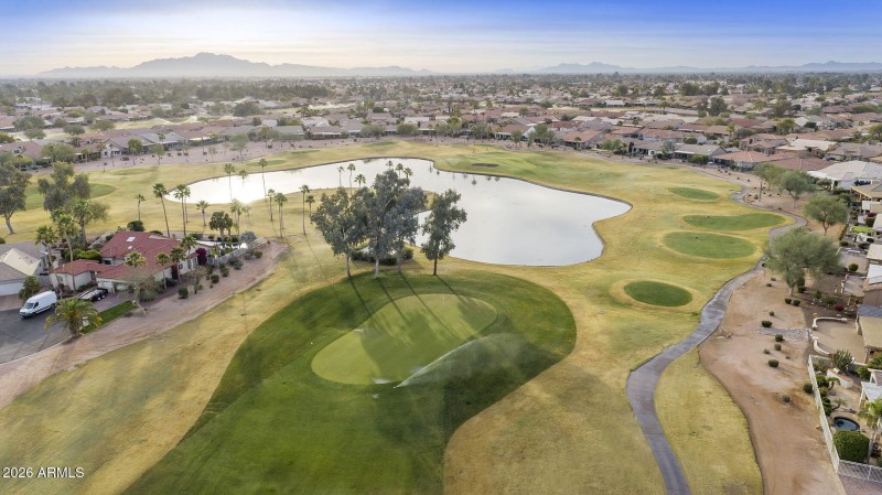 Aerial view - green and lake