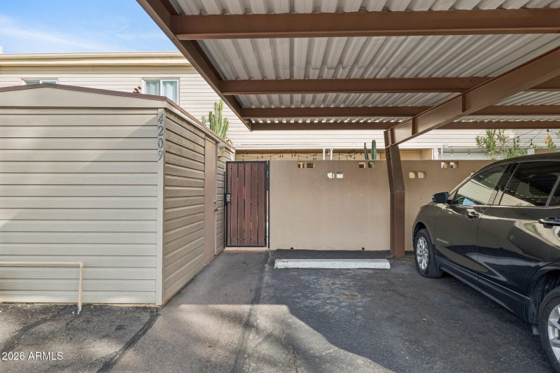 Covered parking (2) and Storage