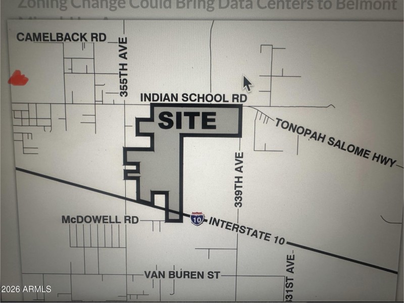 Red Dot approximate parcel location.