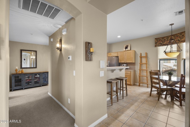 Split between Bedrooms & Kitchen