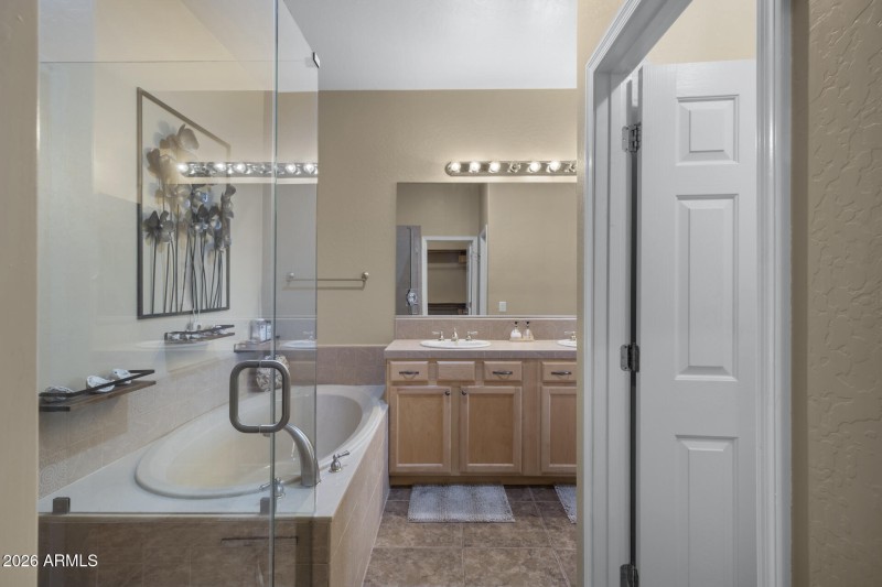 L Shaped Master Bathroom