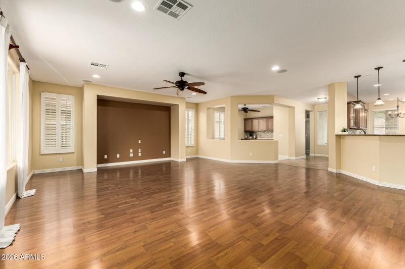 Open Floorplan flows into Kitchen