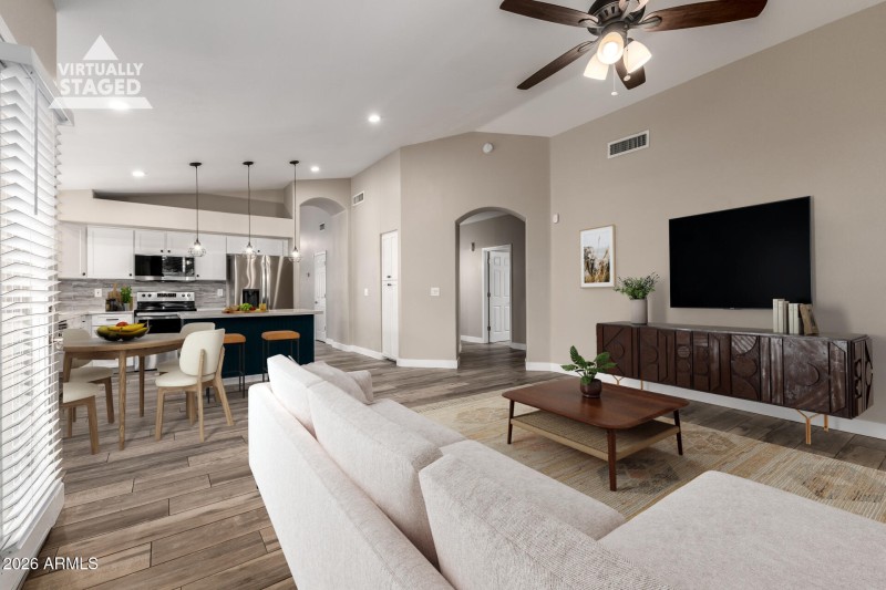 Virtually Staged Family Room