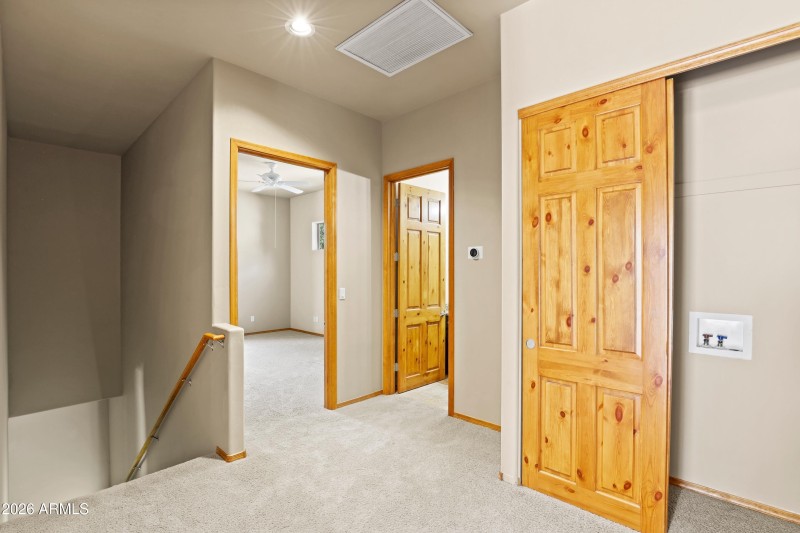 Bedrooms/laundry closet