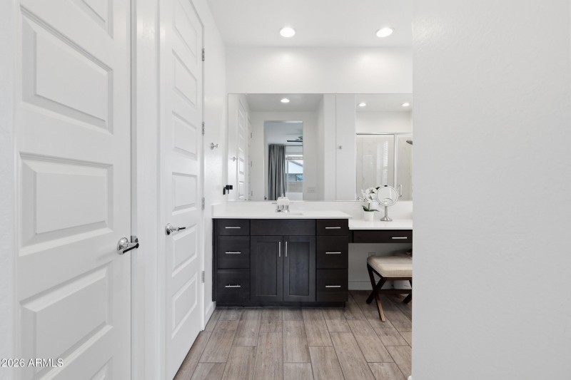 Separate toilet room and linen closet