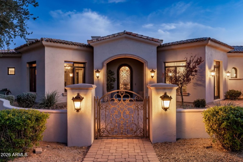 Front Entry at Twilight