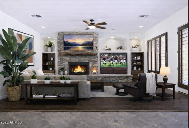 Family Room Virtually Staged