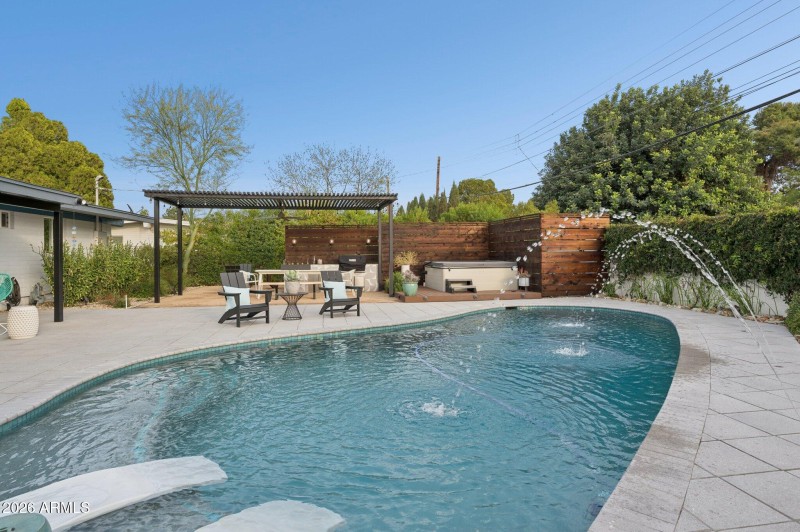 Pool view to outdoor kitchen