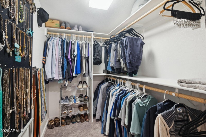 Walk-in closet in primary suite