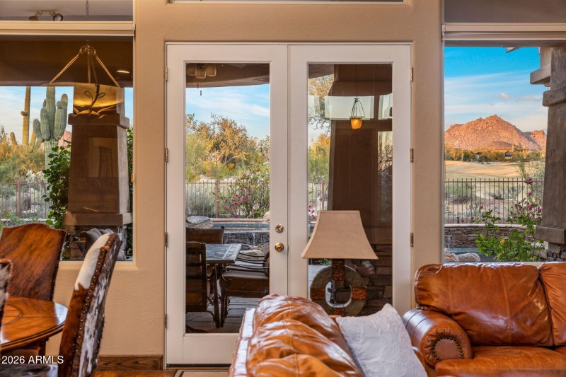 Living & Dining View - Green to Mountain