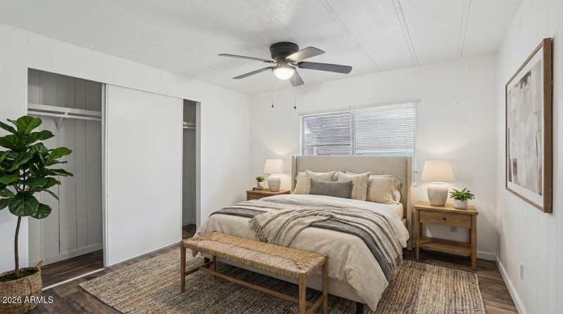 Virtually staged bedroom