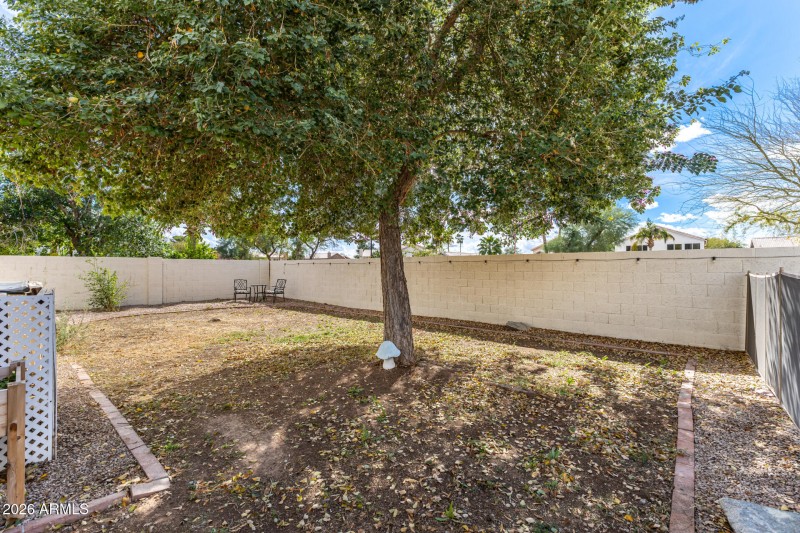 Spacious private yard