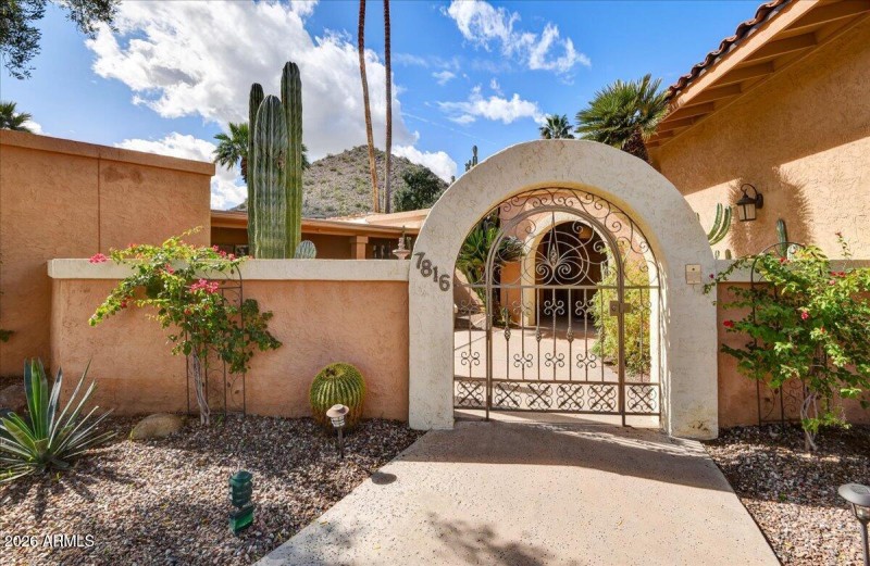 Gated Front Courtyard Entry