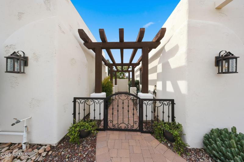 Casita, gate leading to front door