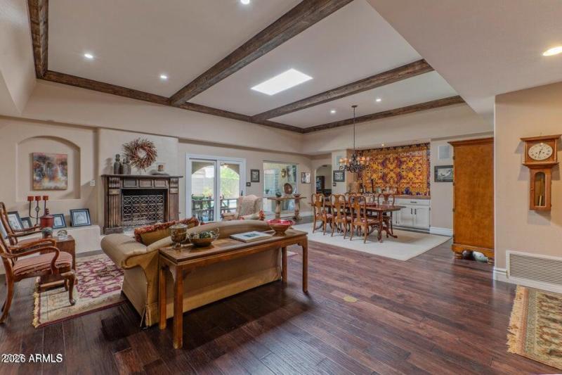 Living/Dining overooks patio/pool