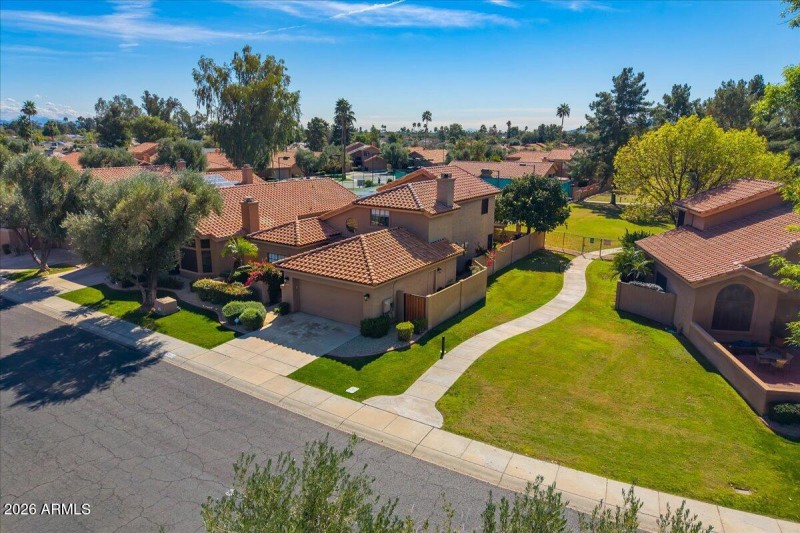 Aerial View of Paths to Amenities