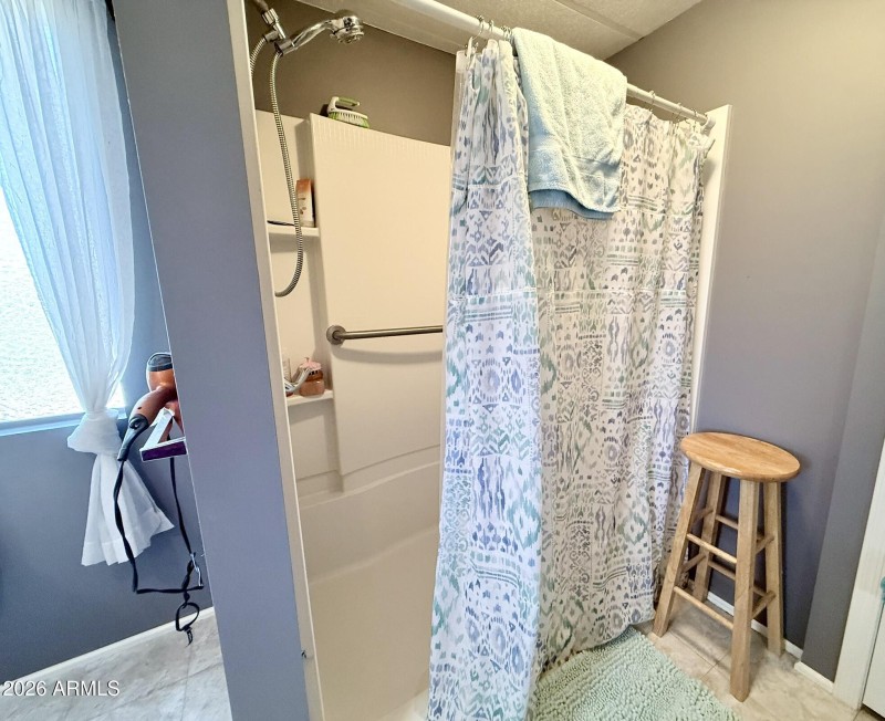 Walk in shower in Primary