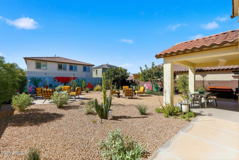 Fully Landscpaed backyard