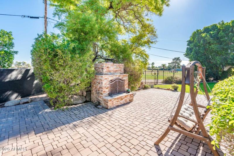 Patio & Wood Fireplace