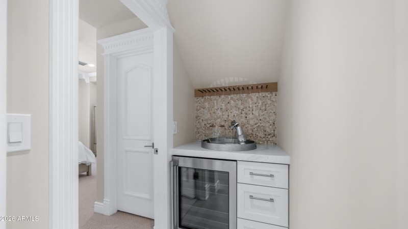 Custom Dry Bar With Wine Refrigerator