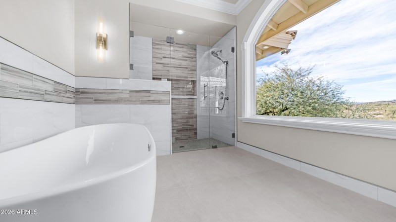 Custom Master Tub And Walk In Shower