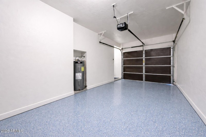 Newly finished epoxy garage floor.