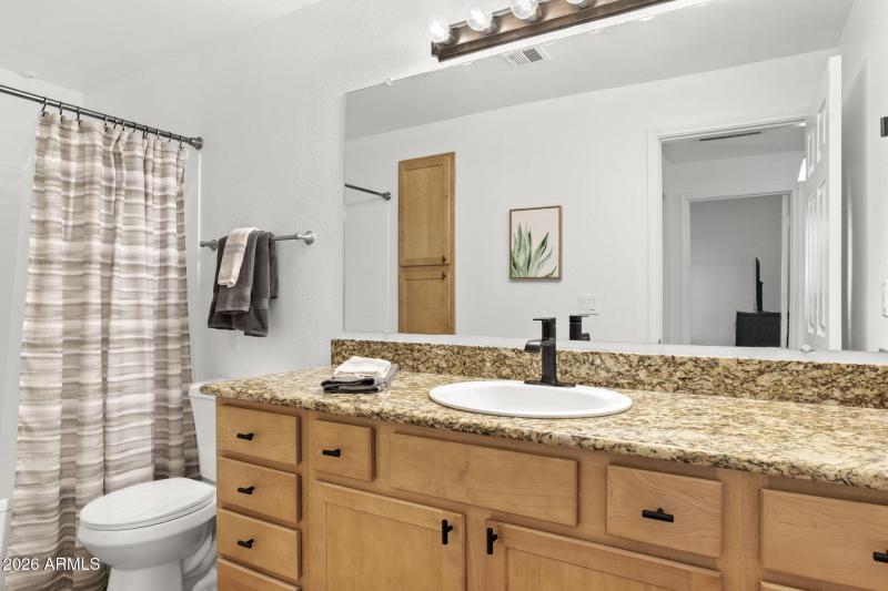 Raised granite vanity