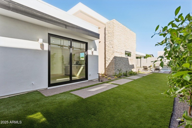 Side yard with grass area