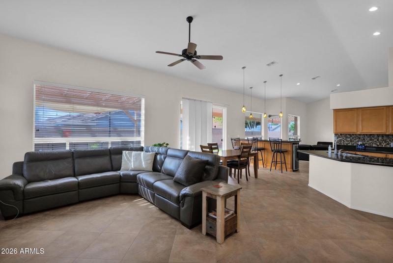 Family Room to Kitchen & Dining