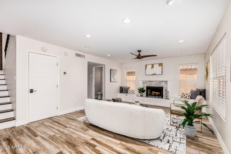 Wood Burning Fireplace in family Room
