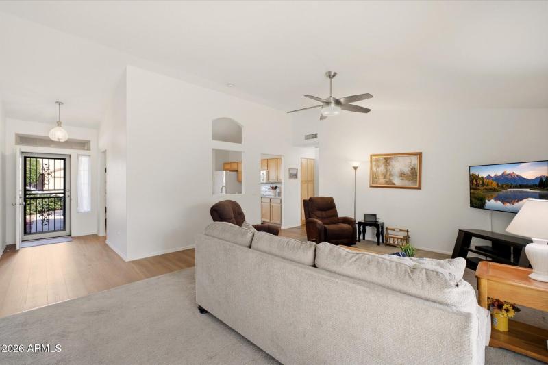 Family room into kitchen