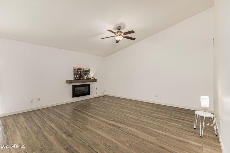 Family Room with Vaulted Ceiling