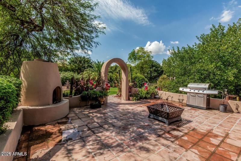Backyard Patio With Fireplace