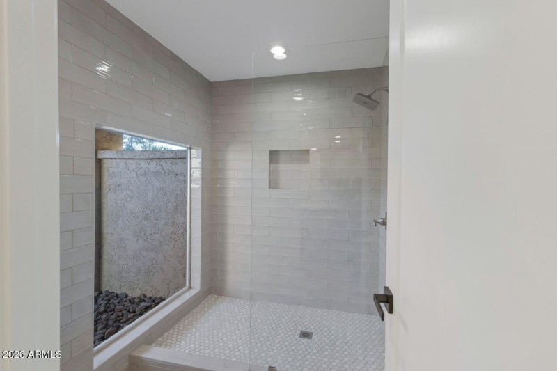 Primary bath shower & atrium.