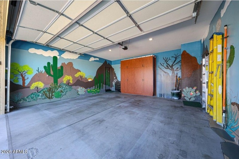 2 Car Garage with Cabinets