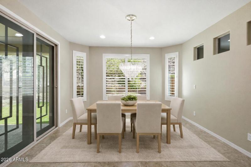 Dining room with Gorgeous double doors