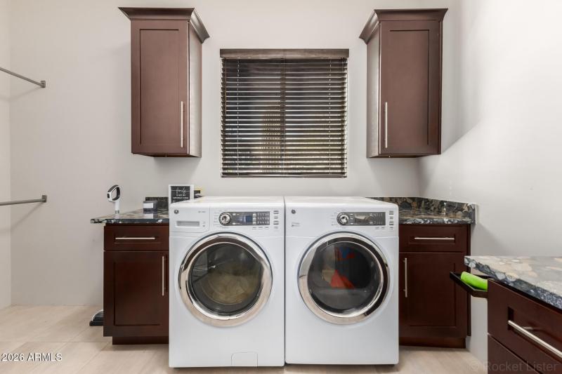 CABINETS, HANGING ROD AND A VIEW