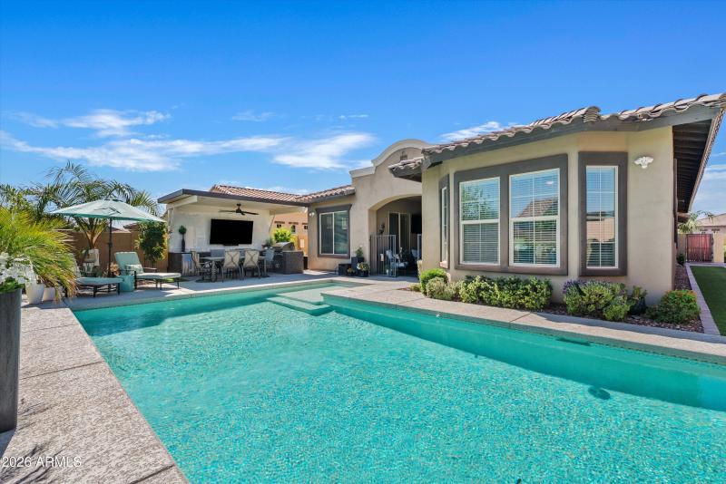 Sparkling heated pool