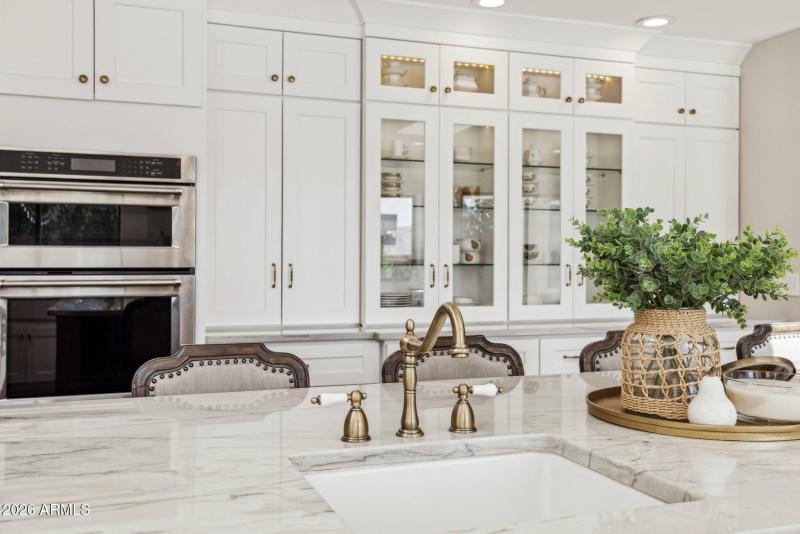 Lighted Cabinets with Glass Fronts