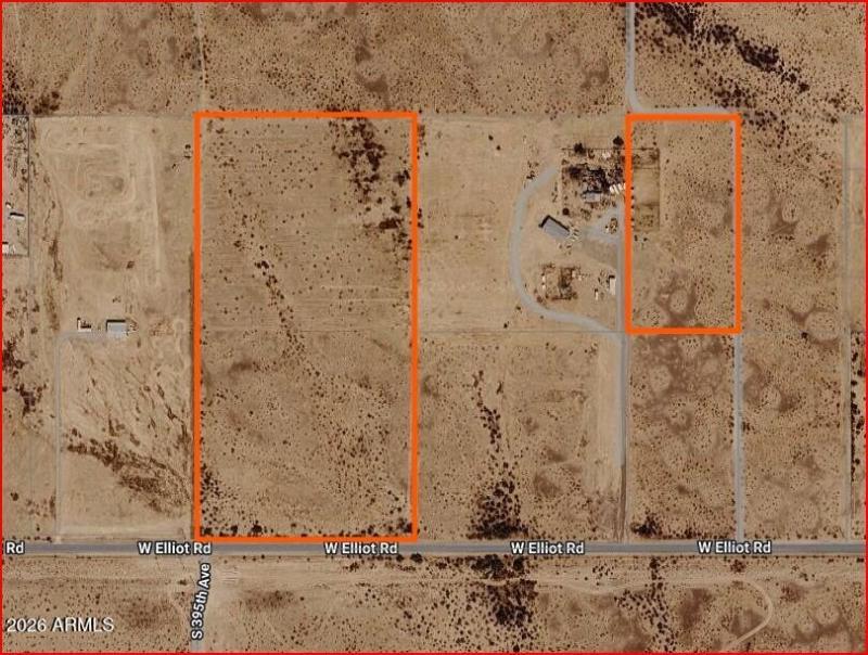2 land parcels together aerial