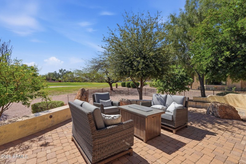 Patio overlooking golf course
