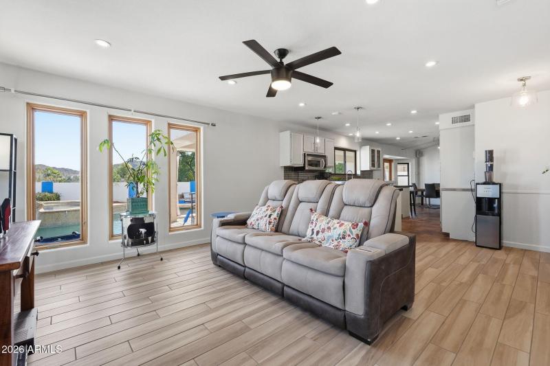 TV Room looking to backyard