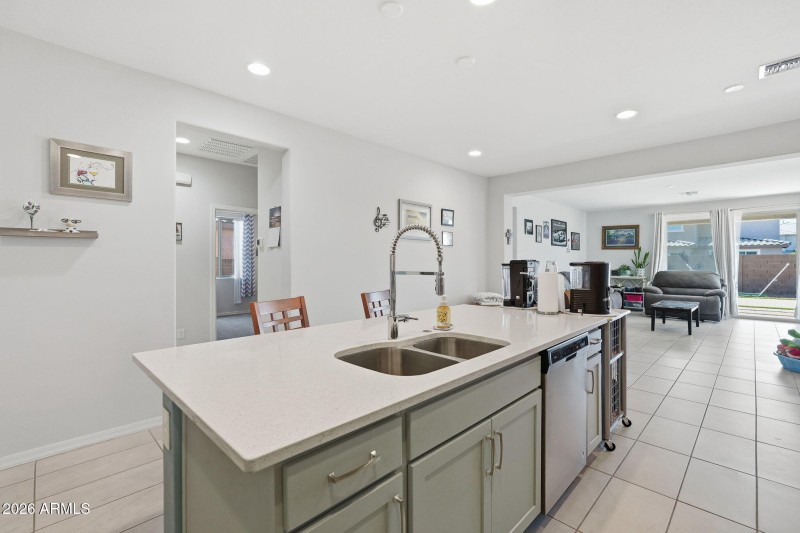 Open Concept: Kitchen & Living Room