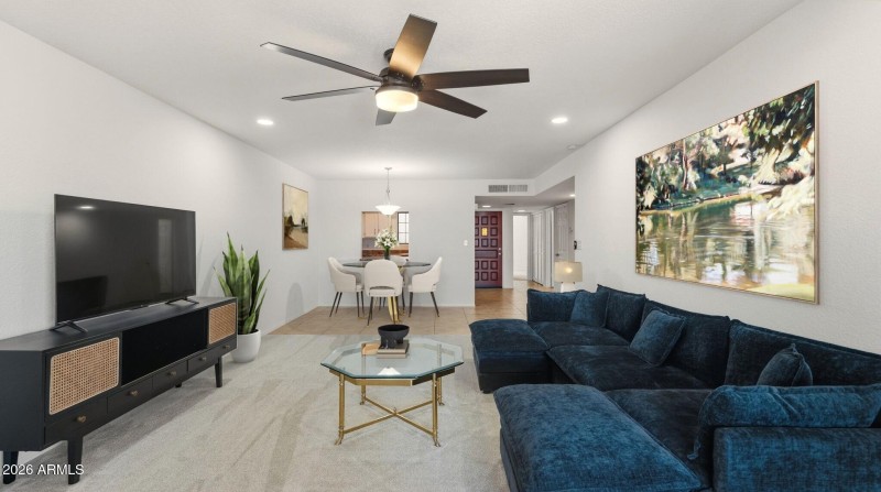 Living & Dining Room - Virtually Staged